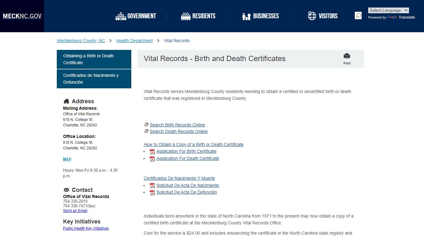 Vital Records - Birth and Death Certificates - mecknc.gov